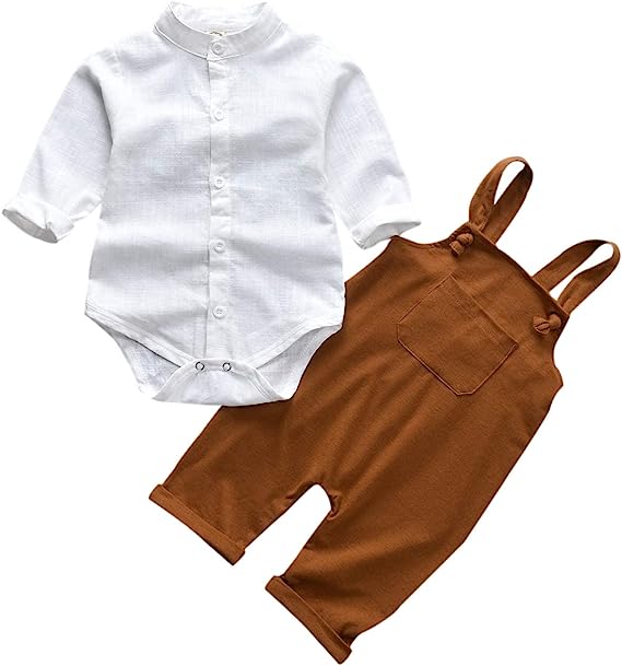 Photo 1 of  Baby Boys Clothes for Gentleman Outfits,Toddler Overalls Baby Suspender Pants and Bodysuit Romper SIZE 12-18 M 