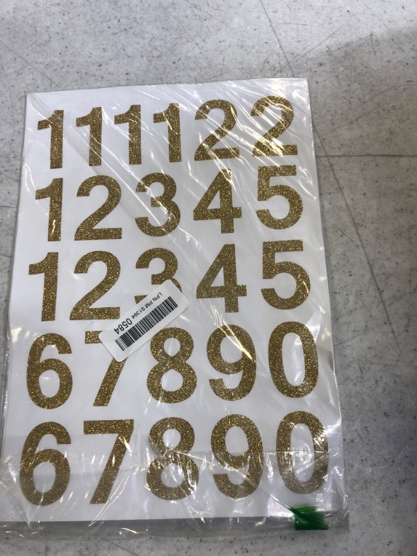 Photo 2 of 202 Pieces Self-Adhesive Vinyl Letters Numbers Kit, Mailbox Numbers Sticker for Mailbox, Signs, Window, Door, Cars, Trucks, Home, Business, Address Number (Glitter Gold,2 Inch) 2 Inch Glitter Gold