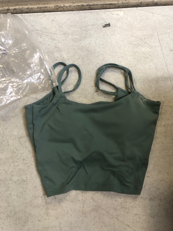 Photo 1 of green small tank top with bra inside 