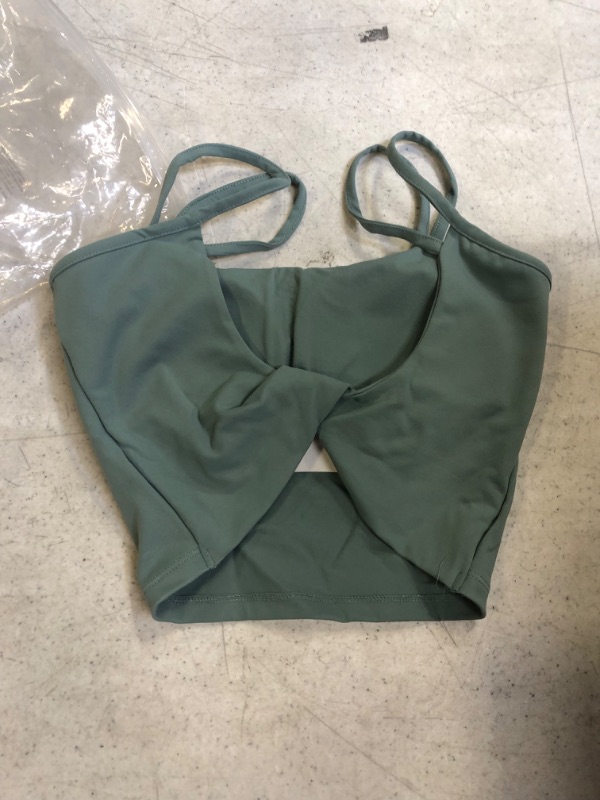 Photo 2 of green small tank top with bra inside 