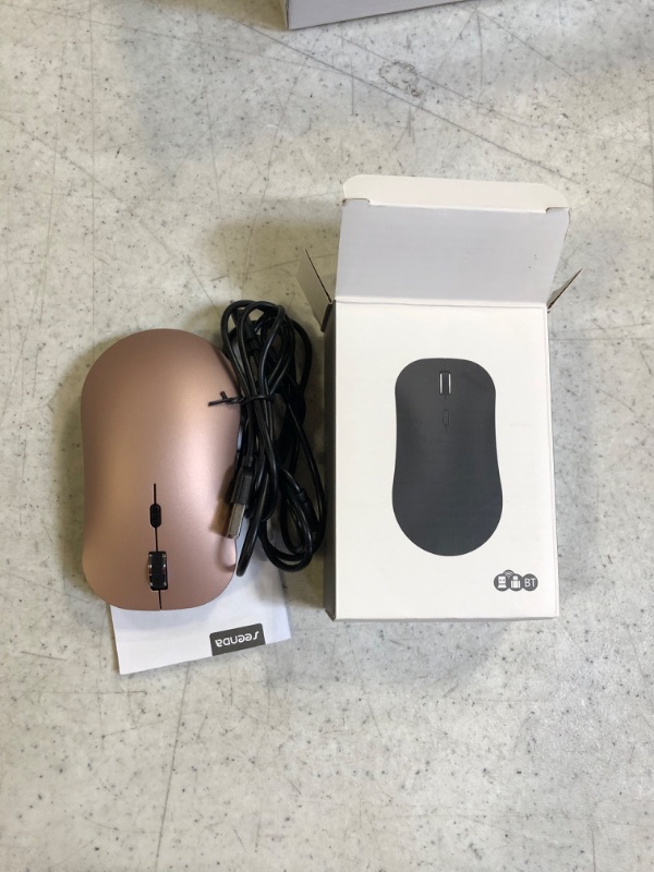 Photo 2 of seenda Wireless Bluetooth Mouse - Rechargeable Computer Mouse Connected with Bluetooth 4.0 + USB + Type C Receiver Compatible with iPad iPhone Mac OS Android Windows Devices - Rose Gold&Black