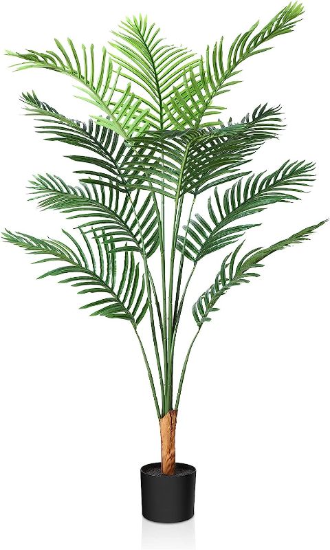 Photo 1 of  Artificial Areca Palm Tree Fake Tropical Palm Plant,Perfect Faux Dypsis Lutescens Plants in Pot for Indoor Outdoor Home Office Garden Modern Decoration Housewarming Gift  -- 2 COUNT --
