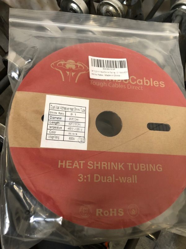 Photo 1 of 1/8 Inch(3.2mm) 60 Ft XHF 3:1 Waterproof Heat Shrink Tubing Roll Marine Grade Adhesive Lined Heat Shrink Tube, Insulation Sealing Oil-Proof Wear
