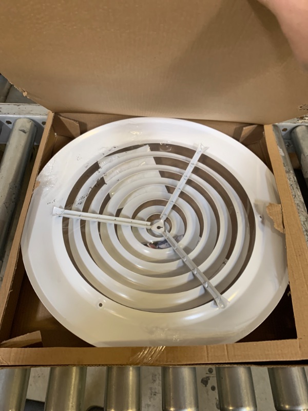 Photo 2 of 12" Round Ceiling Diffuser - Easy Air Flow - HVAC Vent Duct Cover [White] - [Outer Dimensions: 15.75"]