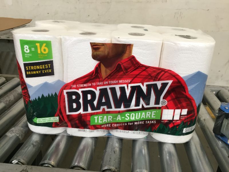 Photo 2 of Brawny® Tear-A-Square® Paper Towels, 8 Double Rolls = 16 Regular Rolls