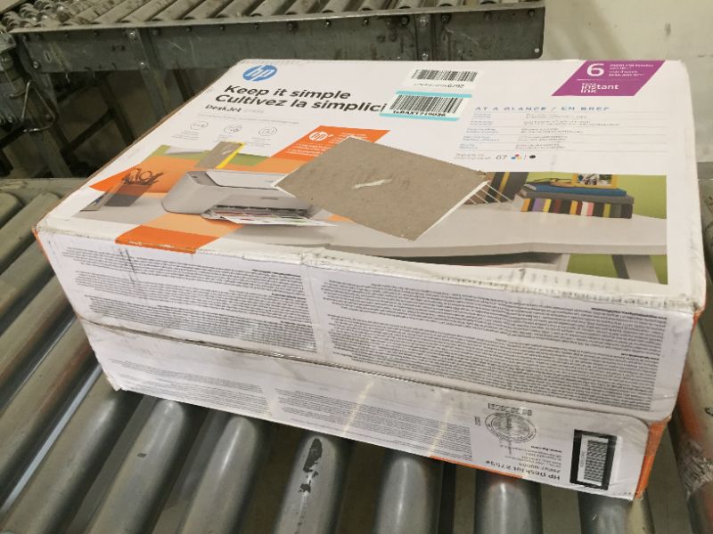 Photo 1 of HP DeskJet 2755e Wireless Color All-in-One Printer with bonus 6 months Instant Ink (26K67A), white