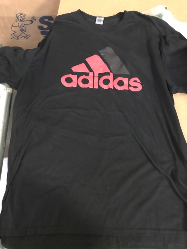 Photo 1 of adidas Men's Basic Badge Of Sport Tee red and black XL
