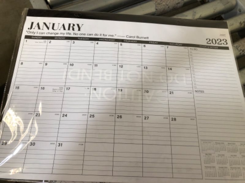 Photo 2 of 2023-2024 Desk Calendar - Large Desk Calendar 2023-2024, Jul. 2023 - Dec. 2024, 22" x 17", Thick Paper with Corner Protectors, Large Ruled Blocks, 2 Hanging Hooks, To Do & Notes - Classic Black new edition
