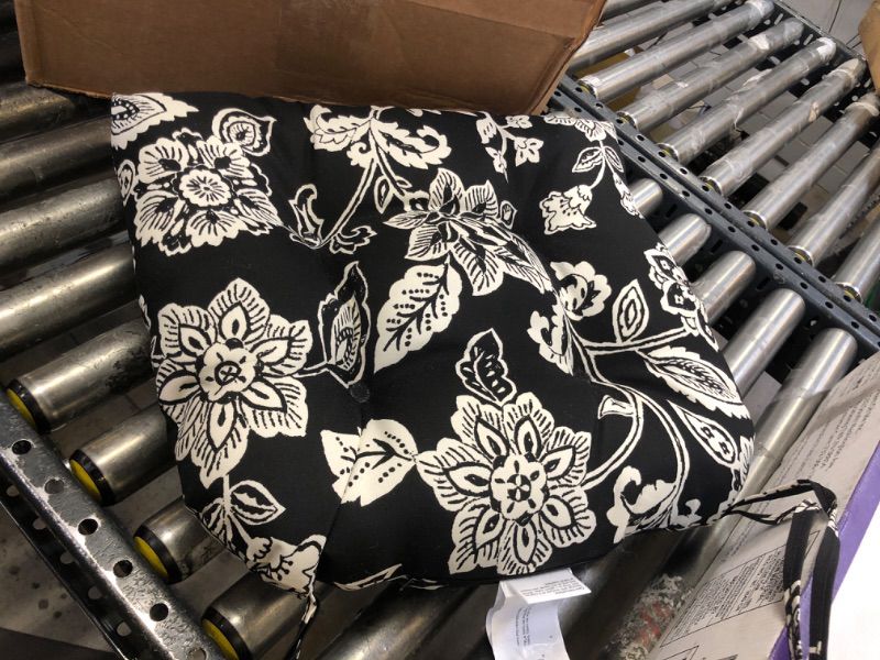 Photo 1 of 20x18inch black floral seat cushion