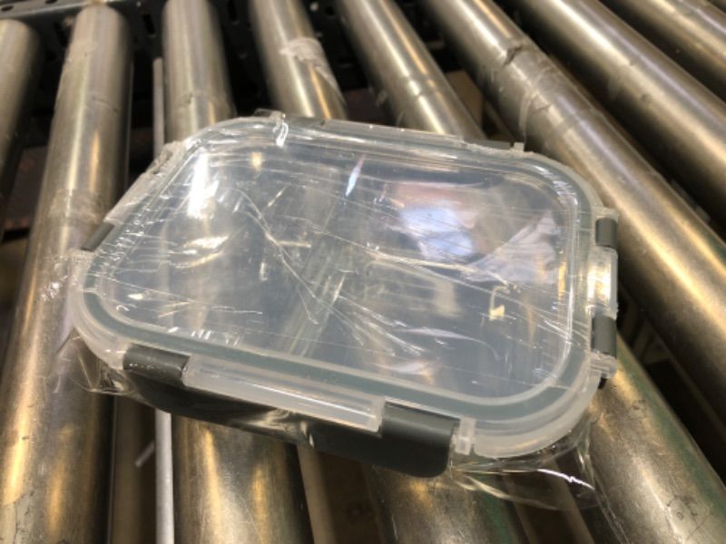 Photo 1 of 2 compartment small glass meal prep container 