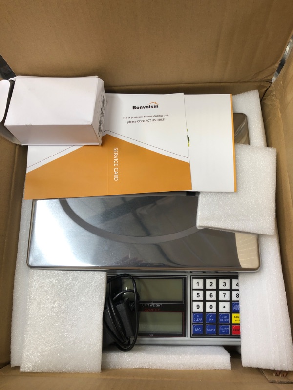 Photo 2 of Bonvoisin Industrial Counting Scale Digital Scale for Parts and Coins kg/g/lb Electronic Gram Scale Inventory Counting Scale Industrial Parts Coins Piece Counting Scale (30kg/66lb, 1g)