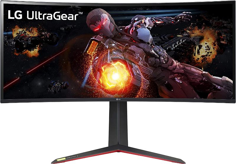 Photo 1 of LG 34GP950G-B 34 Inch Ultragear QHD (3440 x 1440) Nano IPS Curved Gaming Monitor  Ultimate with Tilt/Height Adjustable Stand - Black
