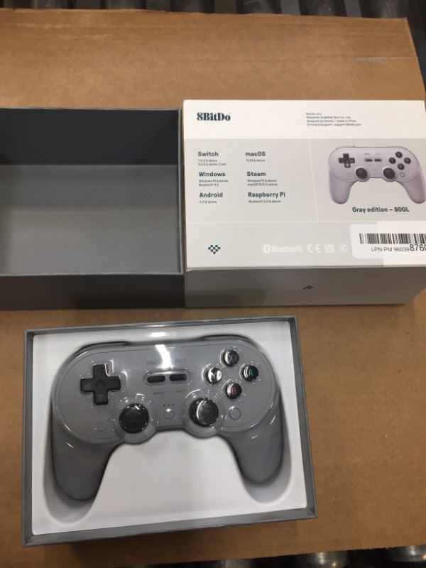 Photo 2 of 8BitDo Pro 2 Bluetooth Controller for Switch, PC, macOS, Android, Steam Deck & Raspberry Pi (Gray Edition) Gray Edition Controller