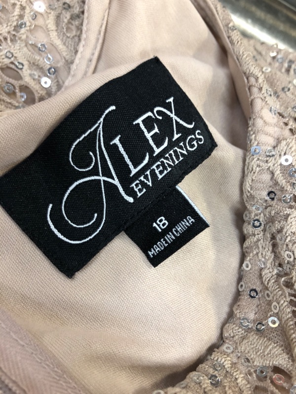 Photo 4 of Alex Evenings Women's Long Lace Jacket Dress Buff 18 Long Lace Jacket Dress