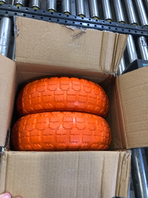 Photo 1 of 2 PACK OF ORANGE WHEELS FOR WAGON OR OTHER 