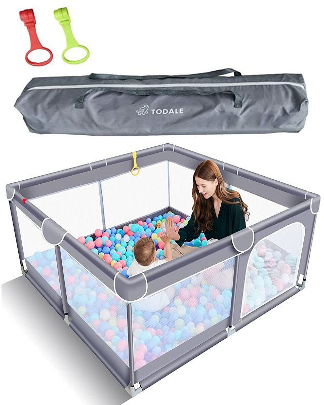 Photo 1 of TODALE BABY PLAYPEN FOR TODDLER,(GRAY,50”×50”)

