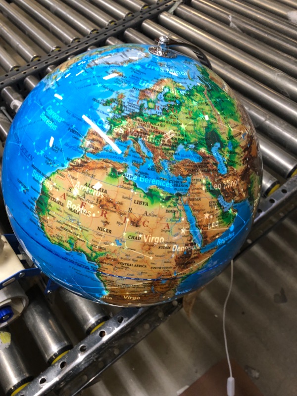 Photo 1 of GET LIFE BASICS Illuminated Globe of The World with Stand - 13 Inch Tall 3in1 World Globe, Constellation Globe Night Light, and Globe Lamp with Built-in LED, Easy to Read Texts, and Non-Tip Base