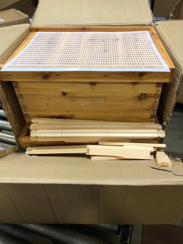 Photo 2 of 10-Frame Bee Hives and Supplies Starter Kit,Beehive Kit Dipped in 100% Beeswax,Bee Keeping Supplies-All Beginners Kit Includes Beekeeping Supplies Tool Set and Bee Suit.