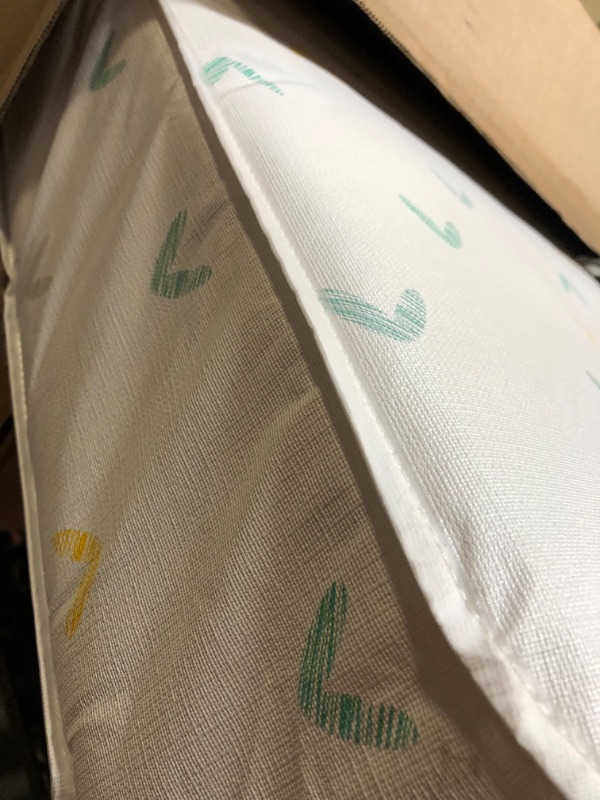 Photo 2 of BABY CRIB MATTRESS 52" X 27" X 6" WITH HEARTS / HAS A MINOR DENT IN THE MIDDLE FROM NEING FOLDED / POSSIBLY USED ************