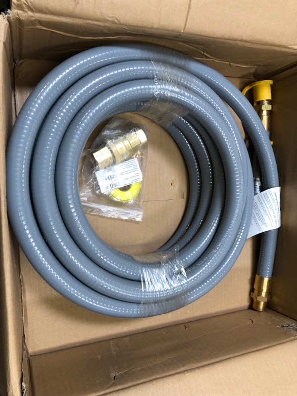 Photo 2 of 30FT 3/4" ID Natural Gas Hose with Quick Connect Fittings for NG/LP Propane Appliances, Grill, Patio Heaters, Generators, Pizza Oven, etc. Useful Indoors & Outdoors