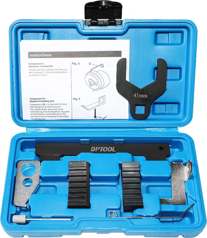 Photo 1 of 8pcs Engine Camshaft Alignment Timing Tool Kit For Chevrolet Cruze Aveo Orlando Vauxhall Opel Astra Corsa Insignia Mervia Vectra Zafira Alfa Romeo Fiat 16V 1.4 1.6 1.8 with 41mm Water Pump Wrench
