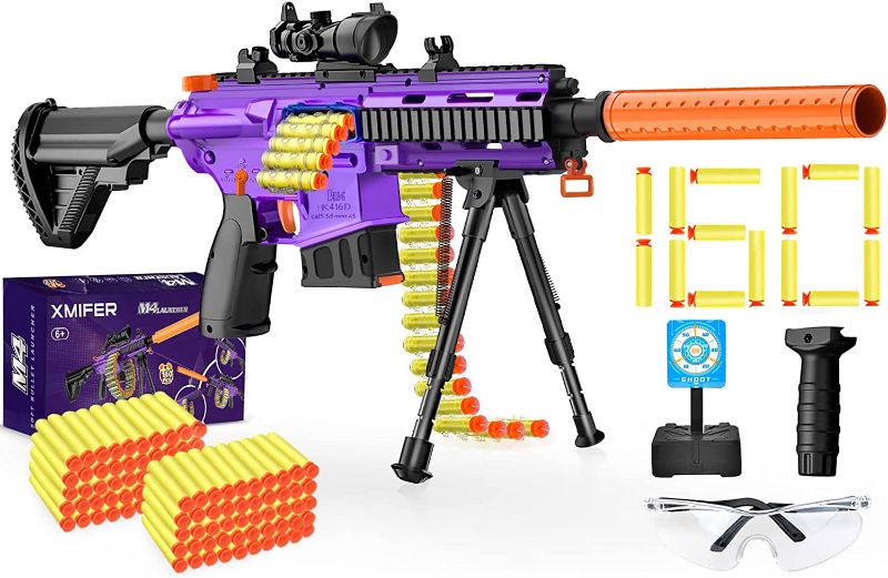 Photo 1 of Electric Automatic Toy Guns for Nerf Guns - M416 Auto-Manual Sniper Toy Gun with Scope Bipod - 160 Bullets - Toy Guns for Boys Age 8-12 Kids Toy Gifts for Birthday Christmas 
