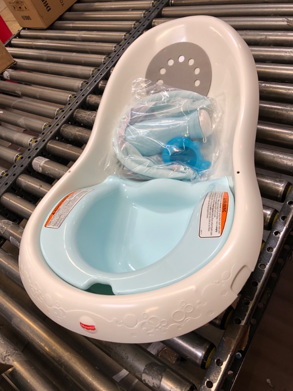 Photo 2 of Fisher-Price 4-In-1 Sling 'N Seat Bath Tub, Pacific Pebble, Baby To Toddler Convertible Tub With Seat And Toys