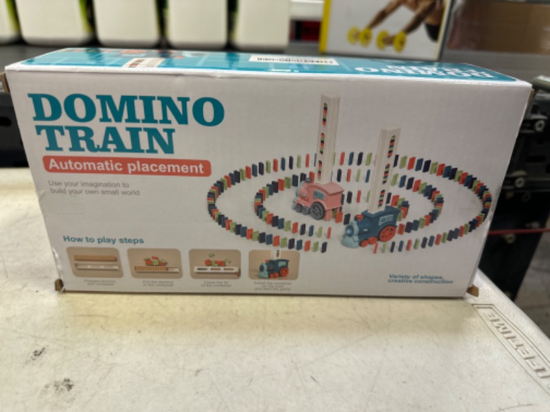Photo 2 of  Domino Train Toy Set, Automatic Dominoes Train Toy Set for Kids Boys