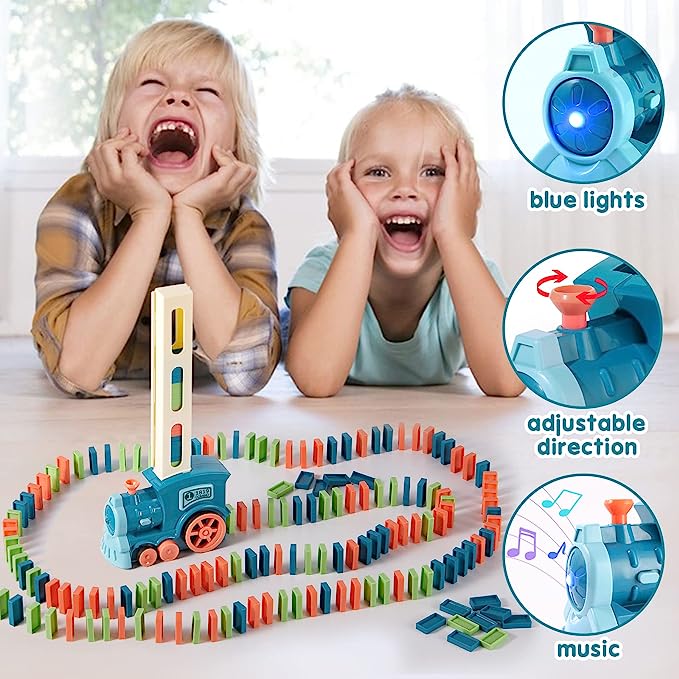 Photo 1 of  Domino Train Toy Set, Automatic Dominoes Train Toy Set for Kids Boys