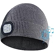 Photo 1 of AiParty Bluetooth Beanie Hat with Light, Unisex USB Rechargeable Winter Knitted Cap with Headphones and MIC for Teens Kids