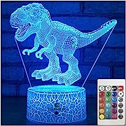 Photo 1 of  Dinosaur Toys 3D Night Light with Remote & Smart Touch 7 Colors + 16 Colors Changing Dimmable TRex Toys 