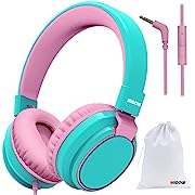 Photo 1 of MIDOLA Kids Headphones Wired Volume Limited 85/110dB Over Ear Foldable with Shareport Headset Inline Cable AUX 3.5mm Mic for iPad Notebook Boy Girl Travel School Tablet Cyan