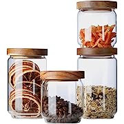 Photo 1 of 4Pack  Glass Jar with Lid, Airtight Food Storage Containers Set for Coffee Beans| Sugars| Candy, 4 Pack