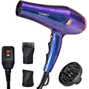 Photo 1 of CONFU Professional Hair Dryer, Compact Blow Dryer, Negative Ionic Hair Dryer with Diffuser and Concentrator, for Quick Drying, ETL Certified, Purple