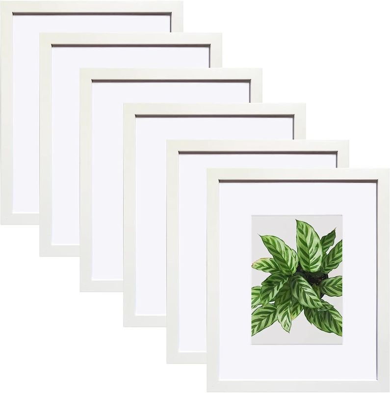 Photo 1 of 11x14 Picture Frames WHITE Display Pictures 8x10 With mat or 11x14 Prints Without Mat, Wall Mounting, 6PCS WHITE 11x14