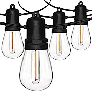 Photo 1 of  S14 LED Outdoor String Lights, 48FT Shatterproof Outdoor Lights with 17 LED Waterproof Light Bulbs, Outside Lights for Outdoor Lighting, Edison Vintage Backyard Lights