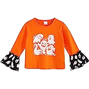 Photo 1 of 2/3Y--MAMAMI Toddler Baby Girls Boys Halloween Shirt Outfits Pumpkin Long Sleeve Shirt Tops for Kids (Boo Orange, )