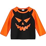 Photo 1 of 12/18M--MAMAMI Toddler Baby Girls Boys Halloween Shirt Outfits Pumpkin Long Sleeve Shirt Tops for Kids 