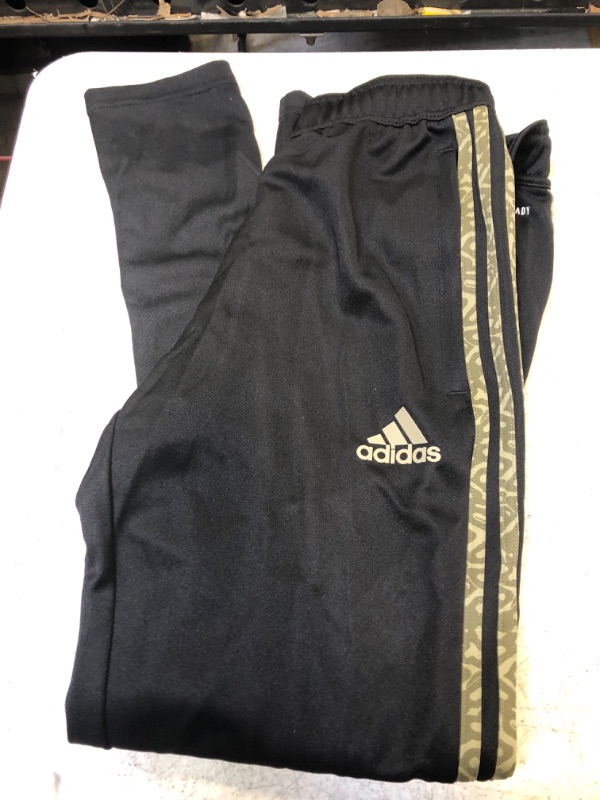 Photo 2 of adidas Men's Aeroready Sereno Slim Tapered-Cut 3-Stripes Pants Small Black/Orbit Green