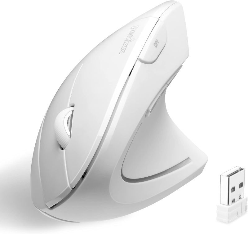 Photo 1 of Perixx PERIMICE-713 Wireless Ergonomic Vertical Mouse - 800/1200/1600 DPI - Right Handed - Recommended with RSI User
