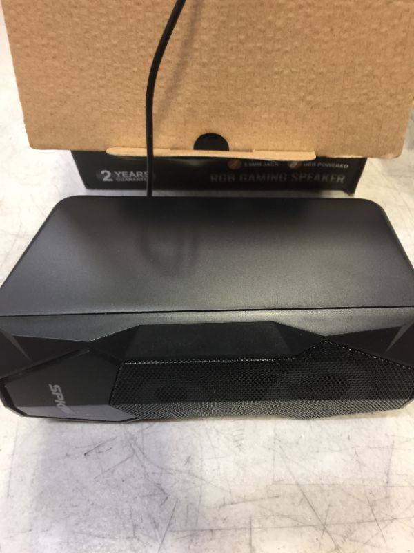 Photo 1 of SPKPAL Computer Speakers RGB Gaming Speakers for PC 2.0 Wired USB Powered Stereo Volume Control Dual Channel Multimedia AUX 3.5mm for Laptop Desktop Monitors,10W Black