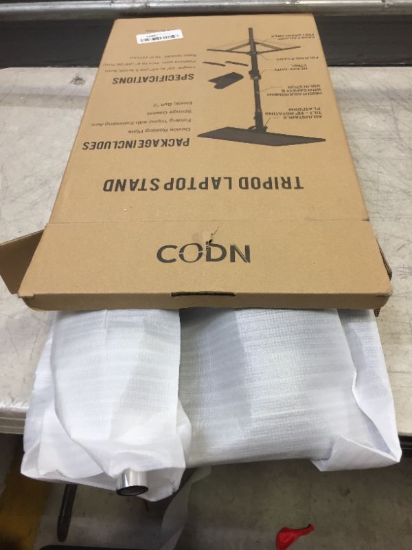 Photo 1 of CODN Projector Stand, Foldable Projector Mount Laptop Tripod Adjustable Height 23'' to 43'', Universal Outdoor Laptop Floor Stand for Computer, Book, Music Notes, Sound Media, DJ Equipment black