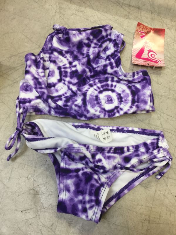 Photo 2 of Kanu Surf Girls' Daisy UPF 50+ Beach Sport Halter Tankini 2-Piece Swimsuit 5 Groovy Purple