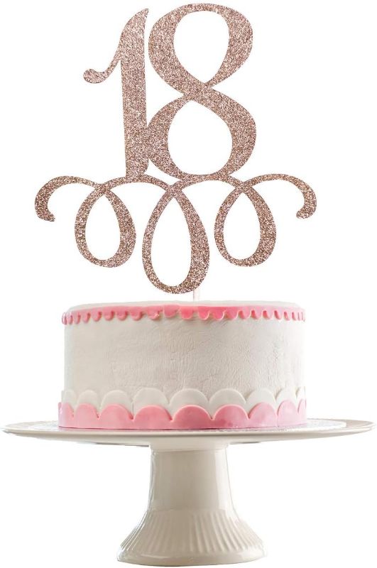 Photo 1 of 18th Birthday Cake Topper 18 Birthday Cake Topper- Rose Gold Glitter, 18th Birthday Decorations, 18th Birthday Decorations for Girls, 18th Birthday Cake Decorations, Happy 18th Birthday Decorations
