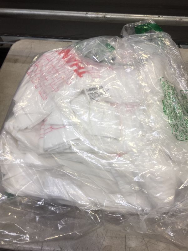 Photo 2 of YoYoRain 1000PACK Thank you bags, T shirt bags, White Plastic Bags with Handles, Grocery shopping bag Reusable and Disposable Supermarket Bag 11''x6''x21'',Medium Large White 1000