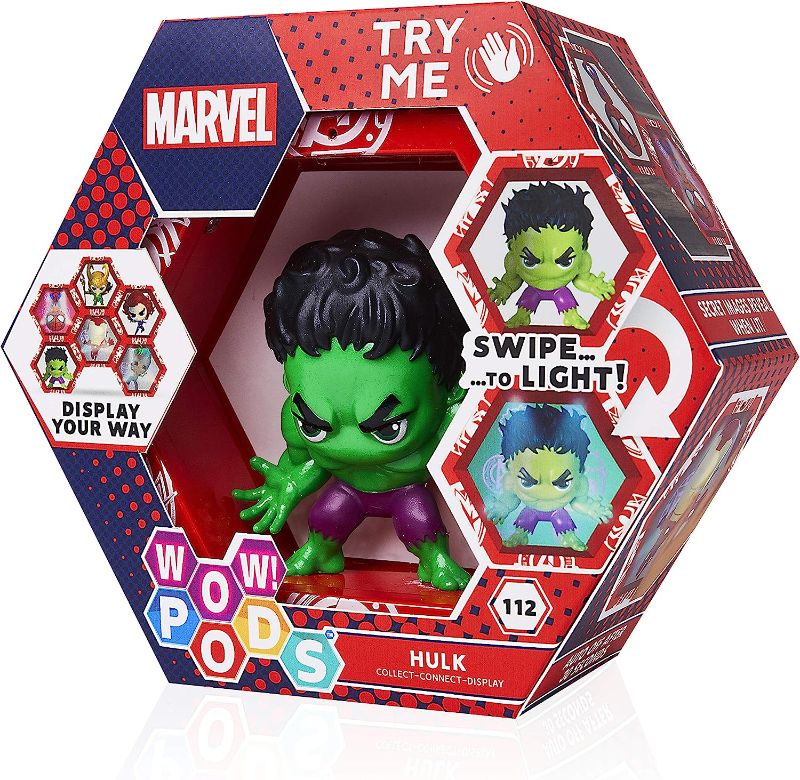 Photo 1 of WOW! PODS Avengers Collection - The Hulk | Superhero Light-Up Bobble-Head Figure | Official Marvel Collectable Toys & Gifts, 4 inches
