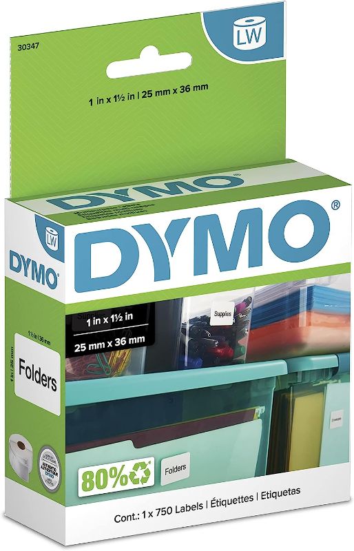 Photo 1 of DYMO LW Library Book Spine Labels for LabelWriter Label Printers, White, 1" x 1.5", 1 Roll of 750 & LW Multi-Purpose Labels for LabelWriter Label Printers, White, 1'' x 2-1/8'', 1 roll of 500 (30336)