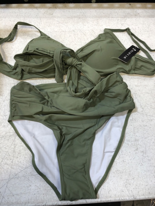 Photo 1 of 2 PIECE GREEN SWIMSUIT SIZE S 