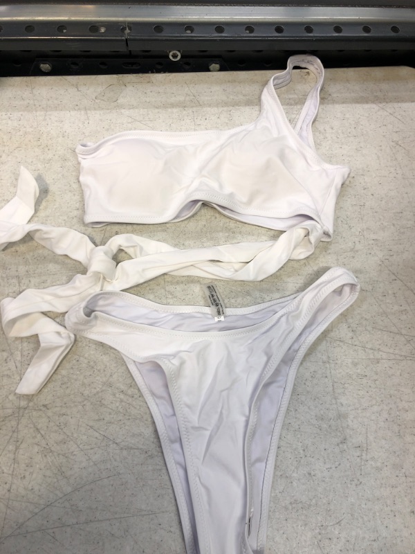 Photo 1 of 2 PIECE WHITE SWIMSUIT SIZE S