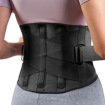 Photo 1 of Back Brace for Women Men Lower Back Pain Relief with 5 Anatomical Stays, Knitted Back Support Belt for heavy lifting, Durable Lumbar Support Brace for Sciatica Herniated Disc